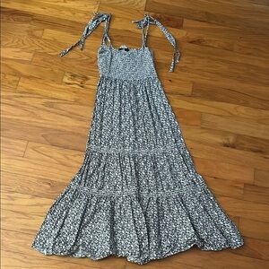 Gray Tiered Ruffled Maxi Sundress